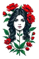 april birth flower red single tattoo design idea