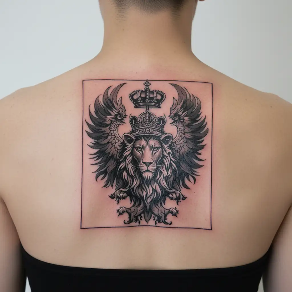 Rajput phoenix lion crown prince logo tattoo tattoo design idea