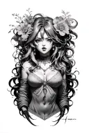 nami waifu ahegao tattoo design idea