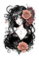 nami waifu ahegao tattoo design idea