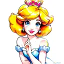 princess peach as a pin up girl  tattoo design idea