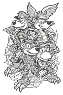banjo and kazooie tattoo design idea