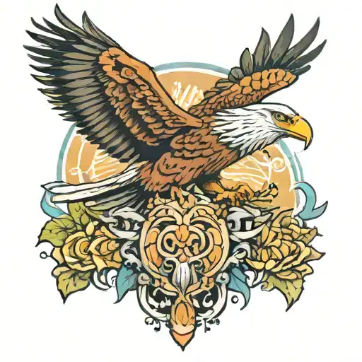 mix between a bobcat and an eagle tattoo design idea