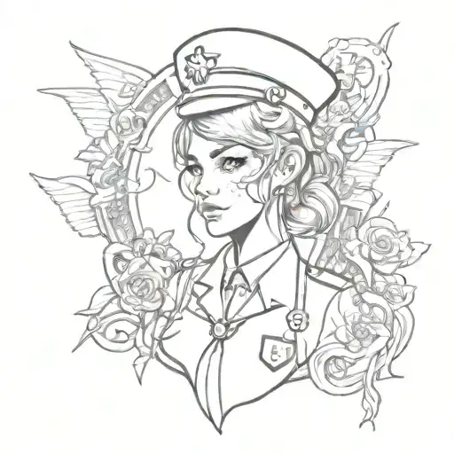 kinky nurse tattoo design idea