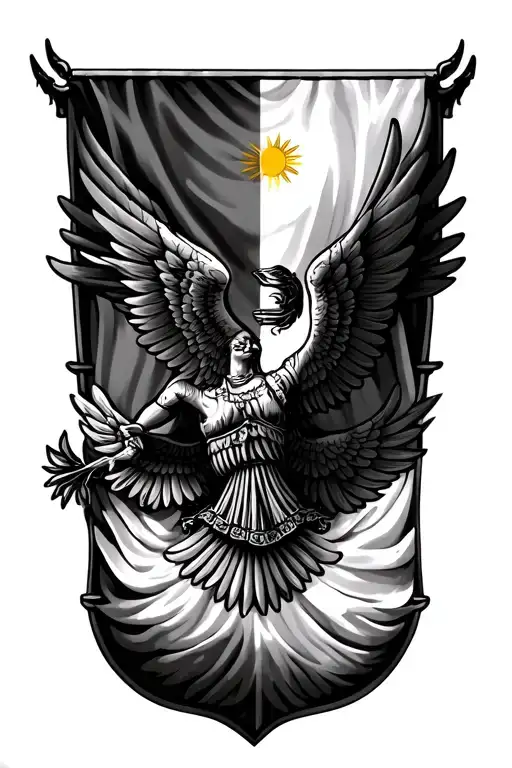 philippine flag with travel and wings tattoo design idea