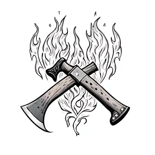 Firefighter axe and halligan tattoo design idea