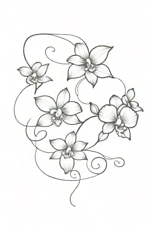 turtle coordinates ocean waves orchids intertwined tattoo design idea