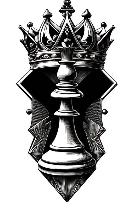 king chess piece tattoo design idea