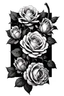 multiple roses on a vine tattoo design idea