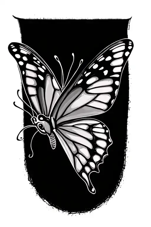 butterfly and tribal tattoo design featuring tattoo design idea