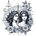 Aquarius And Libra tattoo design idea