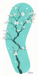 cherry blossom tree with falling pedals  tattoo design idea