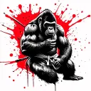 bjj gorilla with backmount choking tattoo design idea
