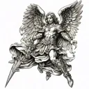 st michael angel tattoo design idea