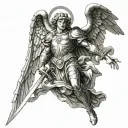 st michael angel tattoo design idea
