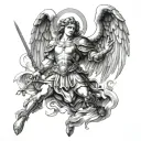 st michael angel tattoo design idea
