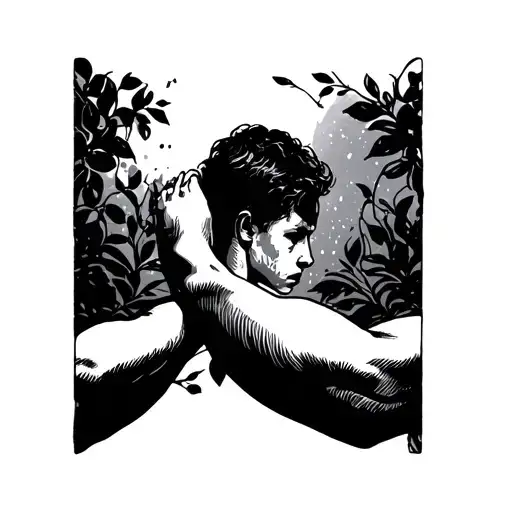 bicep showing loneliness and solidarity  tattoo design idea