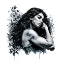 bicep showing loneliness and solidarity  tattoo design idea