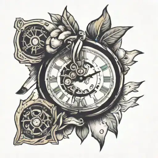 hand tattoo dont include fingers gambler and clock and poker cards tattoo design idea