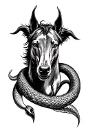 back - shoulder tattoo. thick lines, ferocious looking animal. can be a dog, horse, snake, ... tattoo design idea