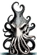 kraken black and grey tattoo design idea