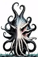 kraken black and grey tattoo design idea