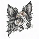day of the dead border collie tattoo design idea