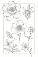 march, june and november birth flower tattoo design idea