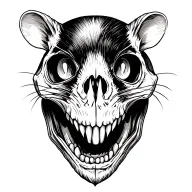 rat skull with grin tattoo design idea