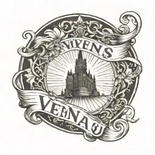 Lyric tattoo featuring "Vienna Waits For You" with a match under it tattoo design idea