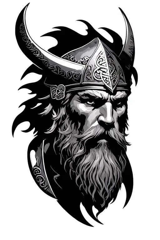 Celtic viking warrior tattoo design idea