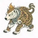 Polar bear, Shellback, Golden dragon, Penguin tattoo design idea