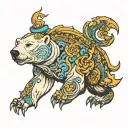 Polar bear, Shellback, Golden dragon, Penguin tattoo design idea
