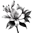 rainbow oleander flower tattoo design idea