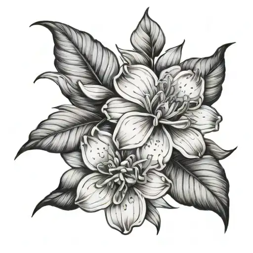 daisy and camellia flower orchid tattoo  tattoo design idea