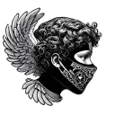cherub ski mask tattoo design idea