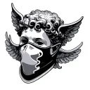 cherub ski mask tattoo design idea