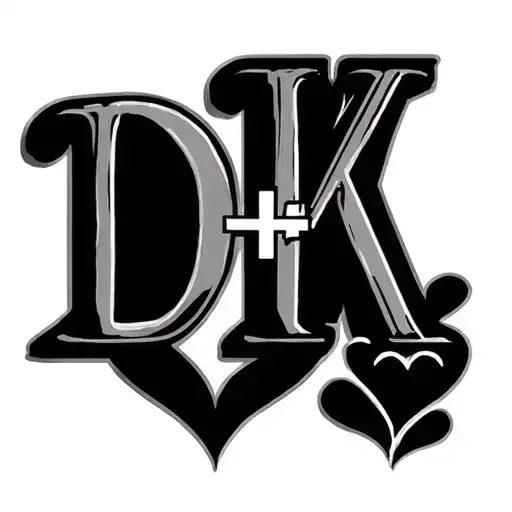 D+K initial tattoo with hearts symbolizing tattoo design idea