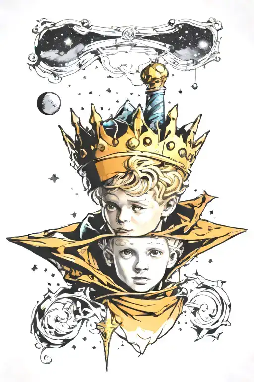 the little prince face tattoo design idea