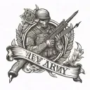 army,rip,William,simple tattoo design idea