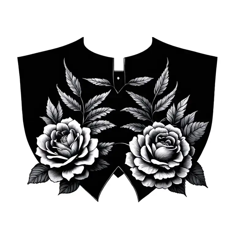 floral, unique collar bone tattoo design idea