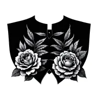 floral, unique collar bone tattoo design idea