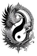 Phoenix, mandala, yin yang, tree of life tattoo design idea