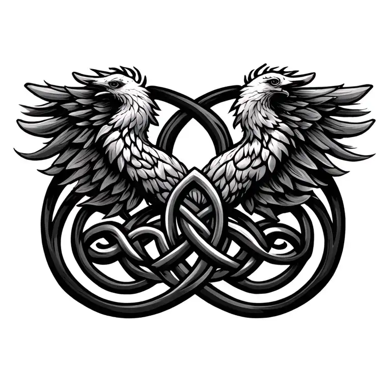 Phoenix Celtic knot work tattoo tattoo design idea