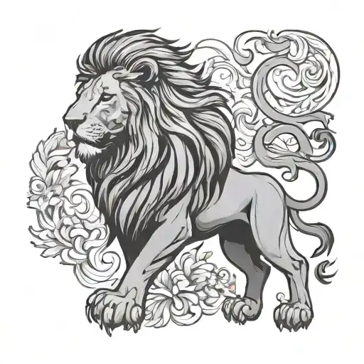north east England lion  tattoo design idea