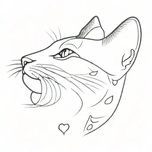cat nose print heart tattoo design idea