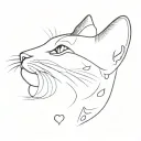 cat nose print heart tattoo design idea