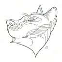 cat nose print heart tattoo design idea