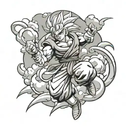 flying nimbus cloud dragonball z tattoo design idea