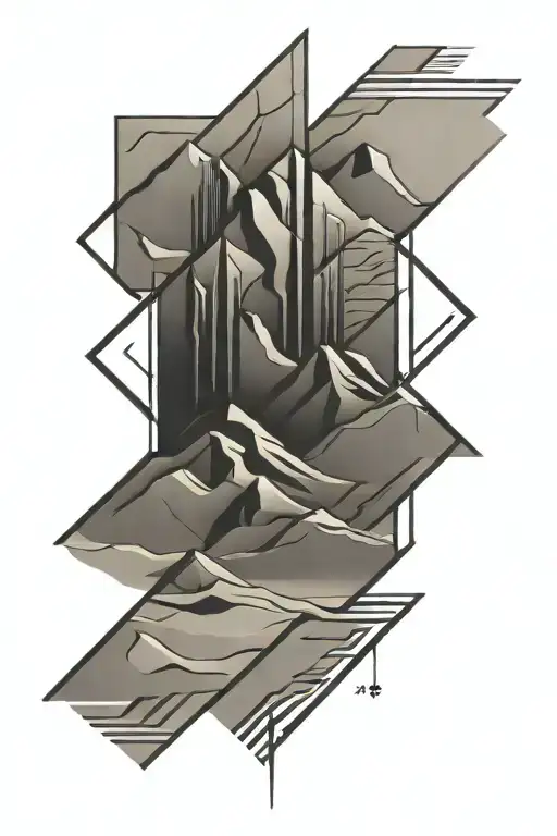 desert dunes rectangular tattoo inspired tattoo design idea